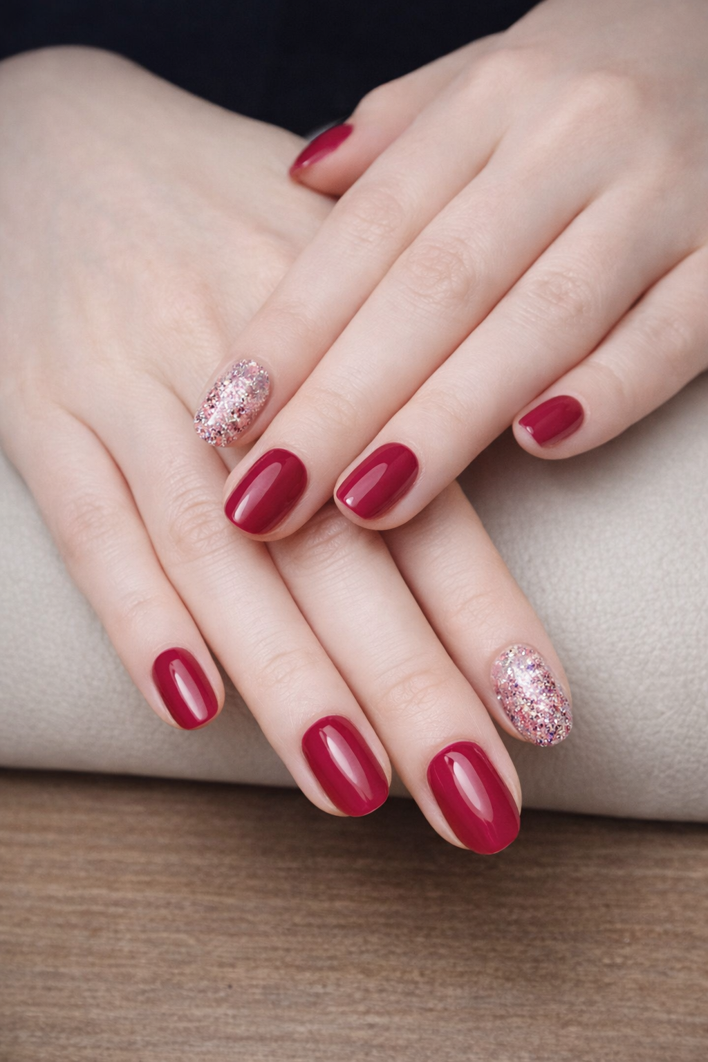 Manucure rouge brillante